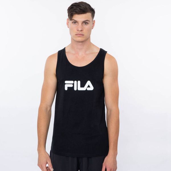 Fila Mono Deckle Men's Tank Top - Black,NZ 675-13748